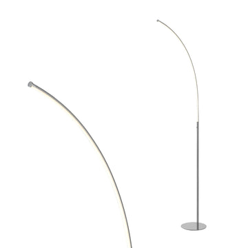 Curva 64" Metal Minimalist Modern LED Integrated Floor Lamp - JONATHAN Y